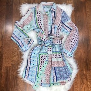 Anthropologie Maeve Patch Print Shirt Dress Mediu